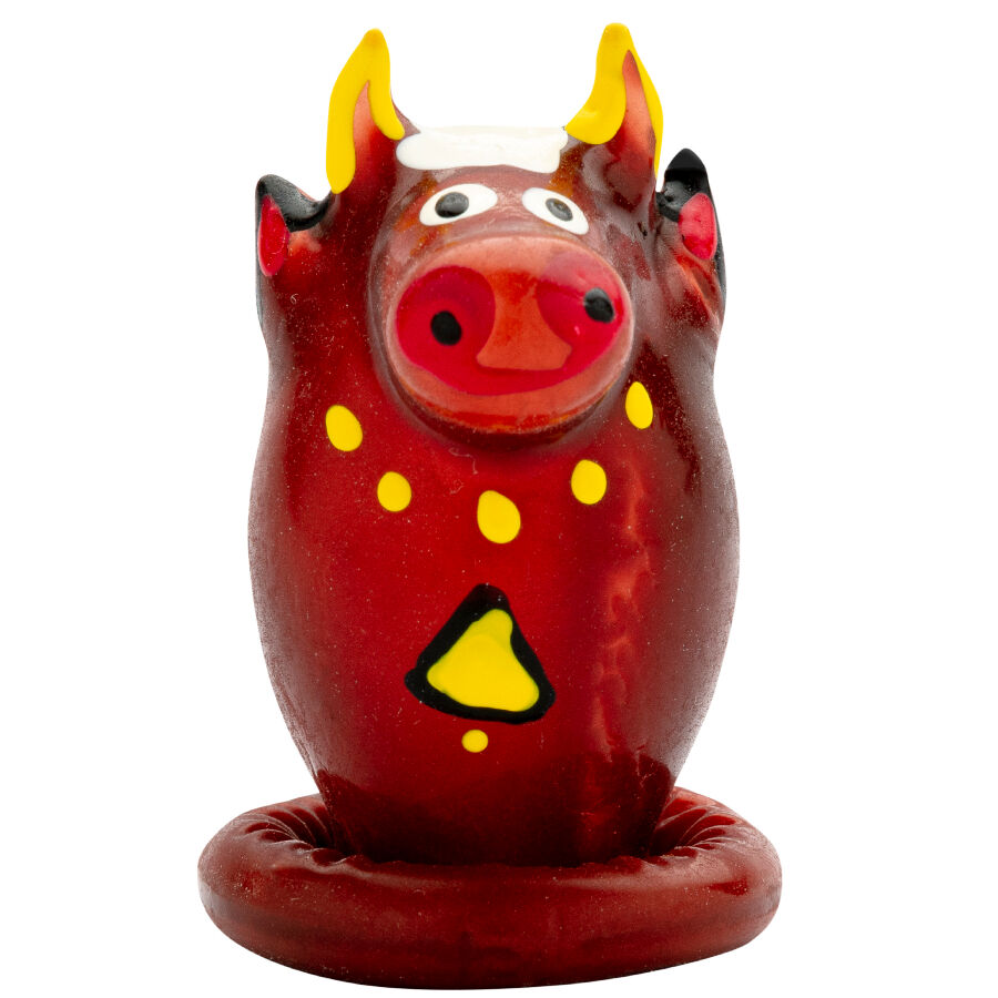 CONDOMERIE - PRESERVATIVO DECORATIVO PINTADO A MANO TORO MODELO 1 - Imagen 4