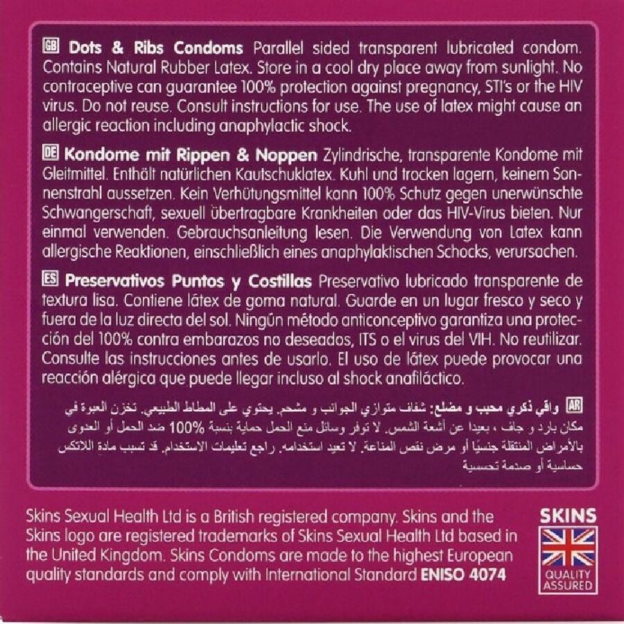 SKINS - DOTS & RIBS PRESERVATIVOS PREMIUM PACK 4 - Imagen 4