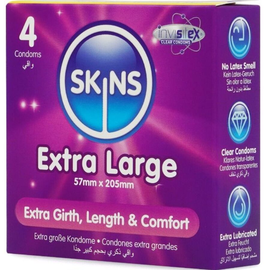 SKINS - TAMAÑO XL PRESERVATIVOS PREMIUM PACK 4 - Imagen 2