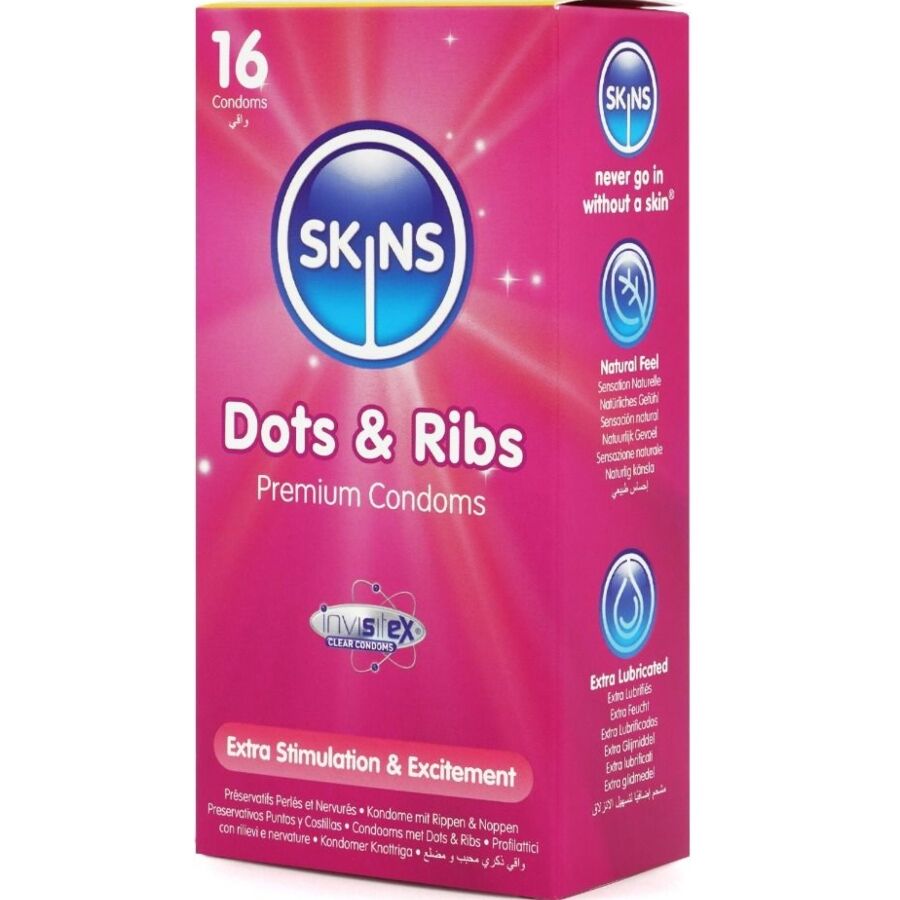SKINS - DOTS & RIBS PRESERVATIVOS PREMIUM PACK 16 - Imagen 2