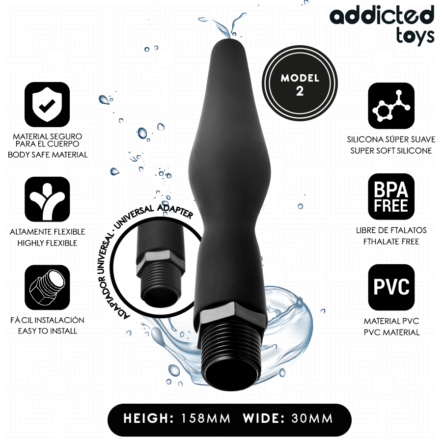 ADDICTED TOYS - LIMPIADOR ANAL CON ADAPTADOR UNIVERSAL MODELO 2 - Imagen 2
