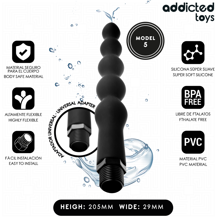ADDICTED TOYS - LIMPIADOR ANAL CON ADAPTADOR UNIVERSAL MODELO 5 - Imagen 2