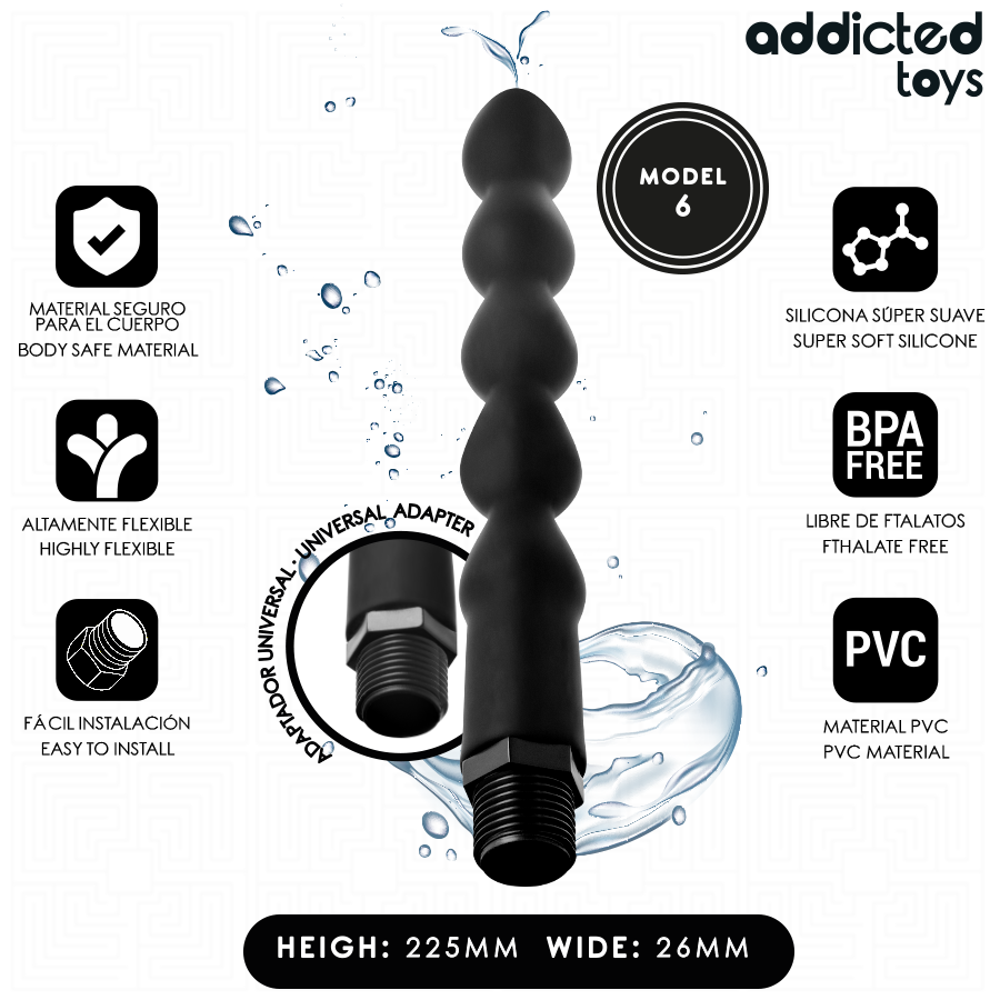 ADDICTED TOYS - LIMPIADOR ANAL CON ADAPTADOR UNIVERSAL MODELO 6 - Imagen 2