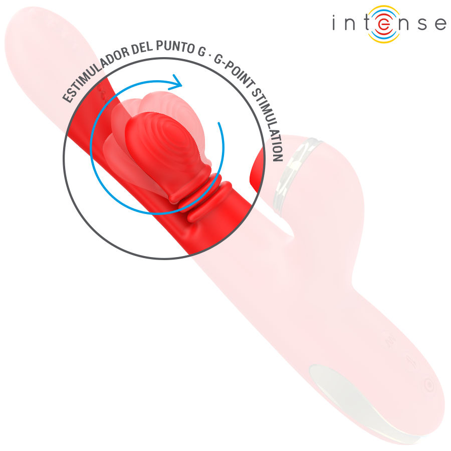 INTENSE - KATY ESTIMULADOR CLÍTORIS MULTIFUNCIÓN 4 CABEZALES INTERCAMBIABLES ROJO - Imagen 5