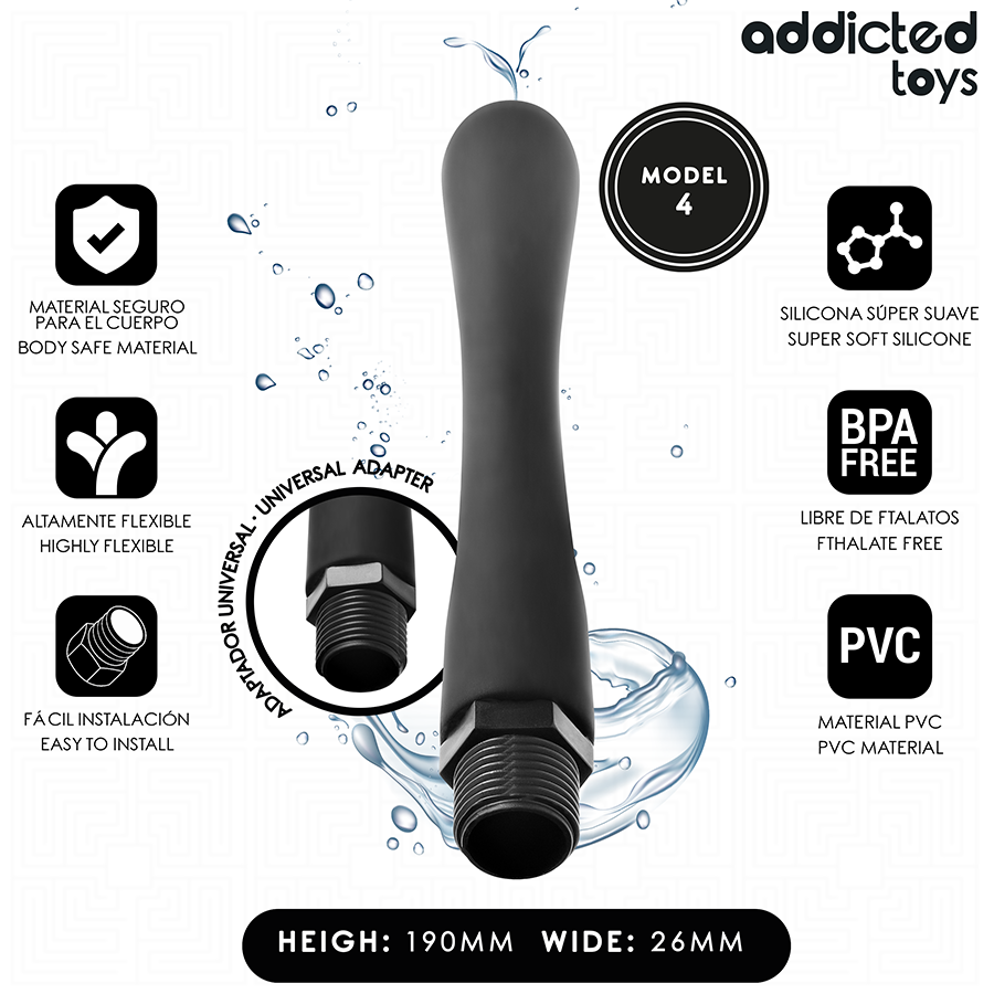 ADDICTED TOYS - LIMPIADOR ANAL CON ADAPTADOR UNIVERSAL MODELO 4 - Imagen 2