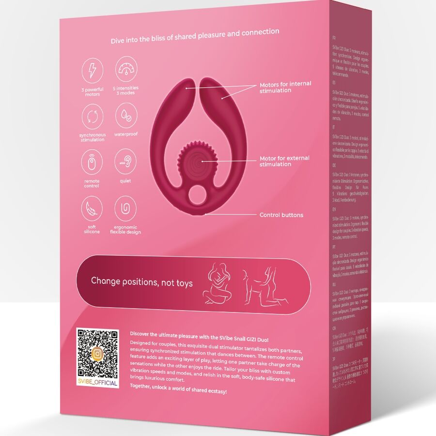 SNAIL VIBE - GIZI DÚO ESTIMULADOR DE PAREJAS CONTROL REMOTO BURDEOS - Imagen 9