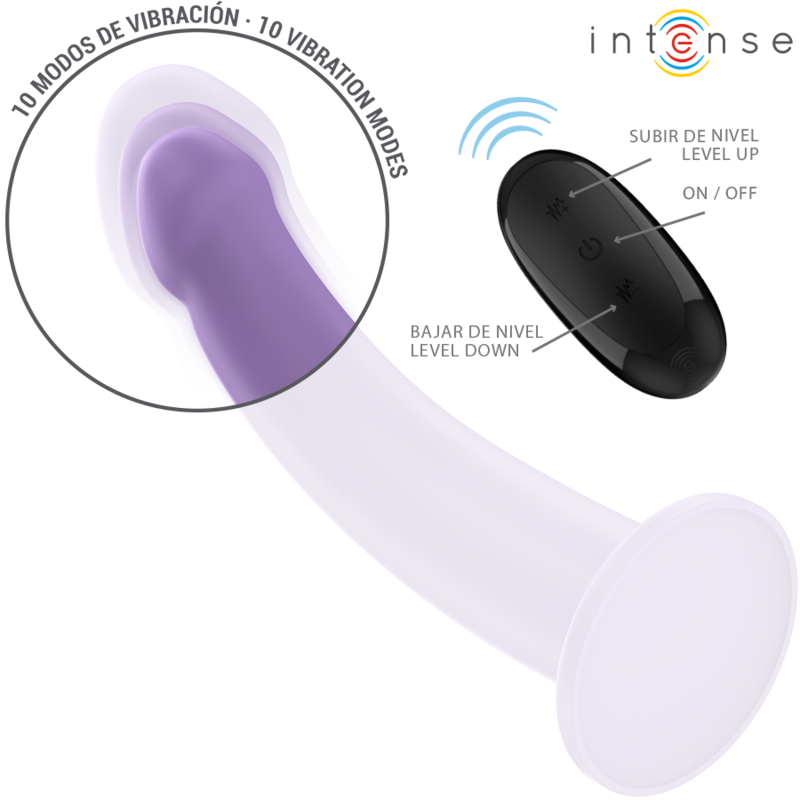 INTENSE - EDDIE VIBRADOR 17,5 CM 10 VIBRACIONES MORADO CONTROL REMOTO - Imagen 4