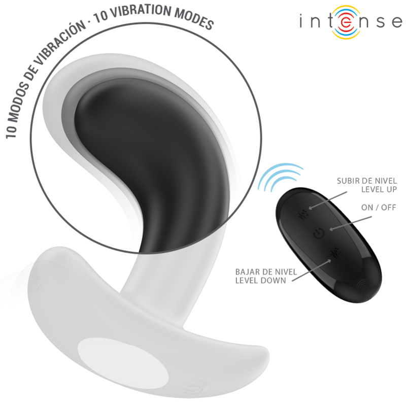 INTENSE - CHANDLER PLUG ANAL 10 VIBRACIONES NEGRO CONTROL REMOTO - Imagen 5