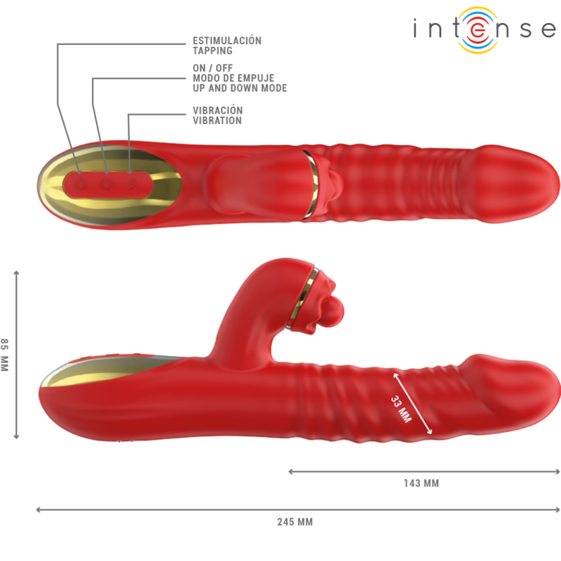 INTENSE - THALIA VIBRACIÓN & EMPUJE & ESTIMULACIÓN ROJO - Imagen 3
