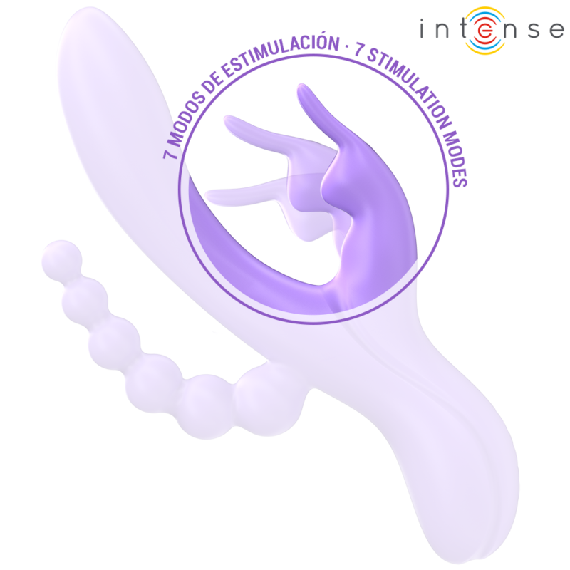 INTENSE - MIKO TRIPLE VIBRADOR RABBIT & ESTIMULADOR & ANAL 7 VIBRACIONES MORADO - Imagen 6