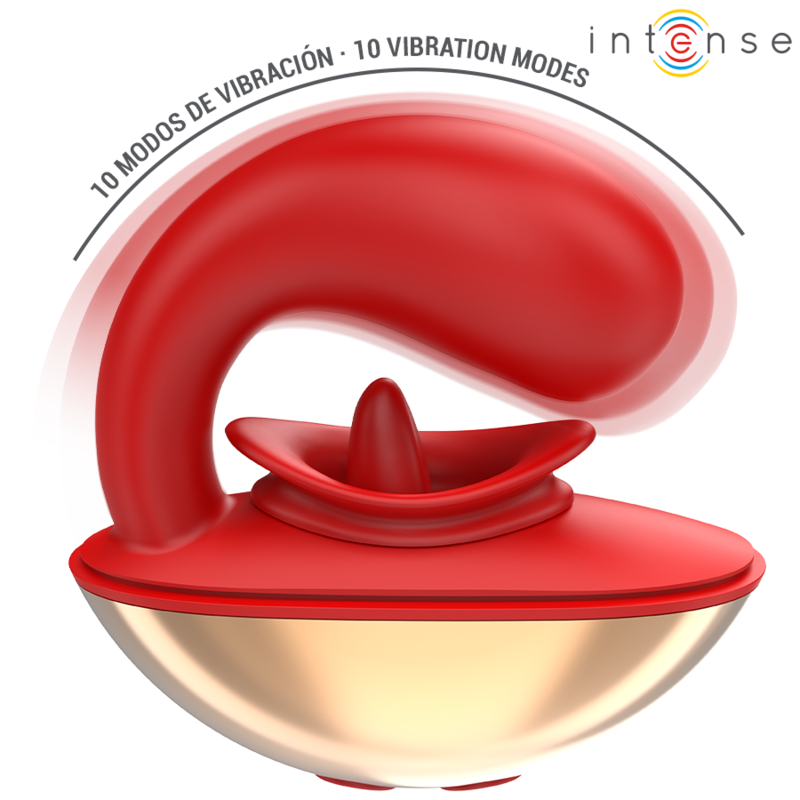 INTENSE - MARIAH VIBRADOR & ESTIMULADOR EN FORMA DE U 10 VIBRACIONES ROJO - Imagen 4