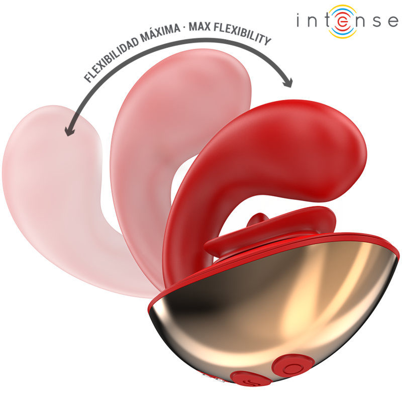 INTENSE - MARIAH VIBRADOR & ESTIMULADOR EN FORMA DE U 10 VIBRACIONES ROJO - Imagen 3