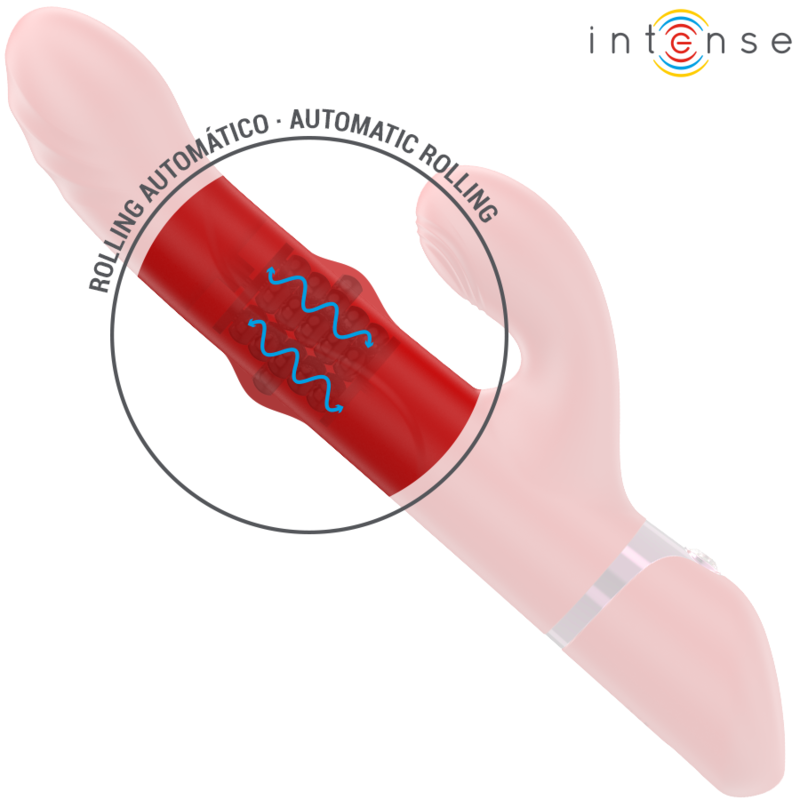 INTENSE - LELE VIBRADOR MULTIFUNCIÓN ROTATORIO & OSCILACIÓN & ESTIMULACIÓN ROJO - Imagen 5