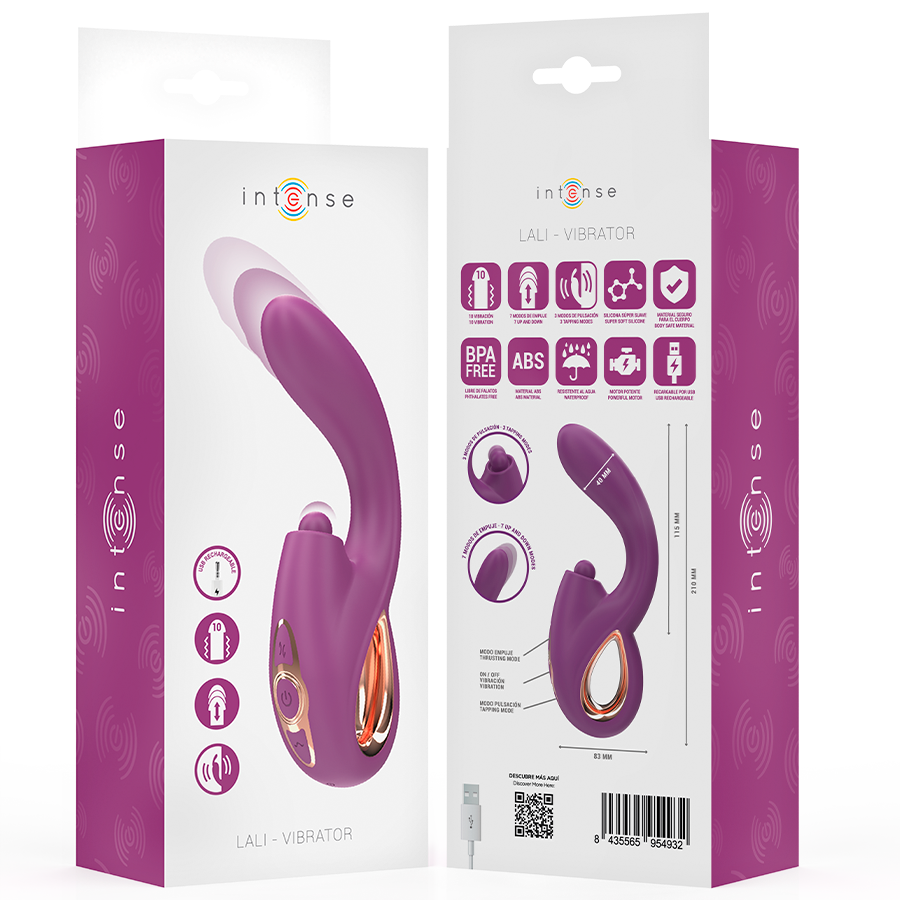 INTENSE - LALI VIBRADOR PUNTO G MULTIFUNCIÓN ESTIMULACIÓN & EMPUJE & VIBRACIÓN MORADO - Imagen 8