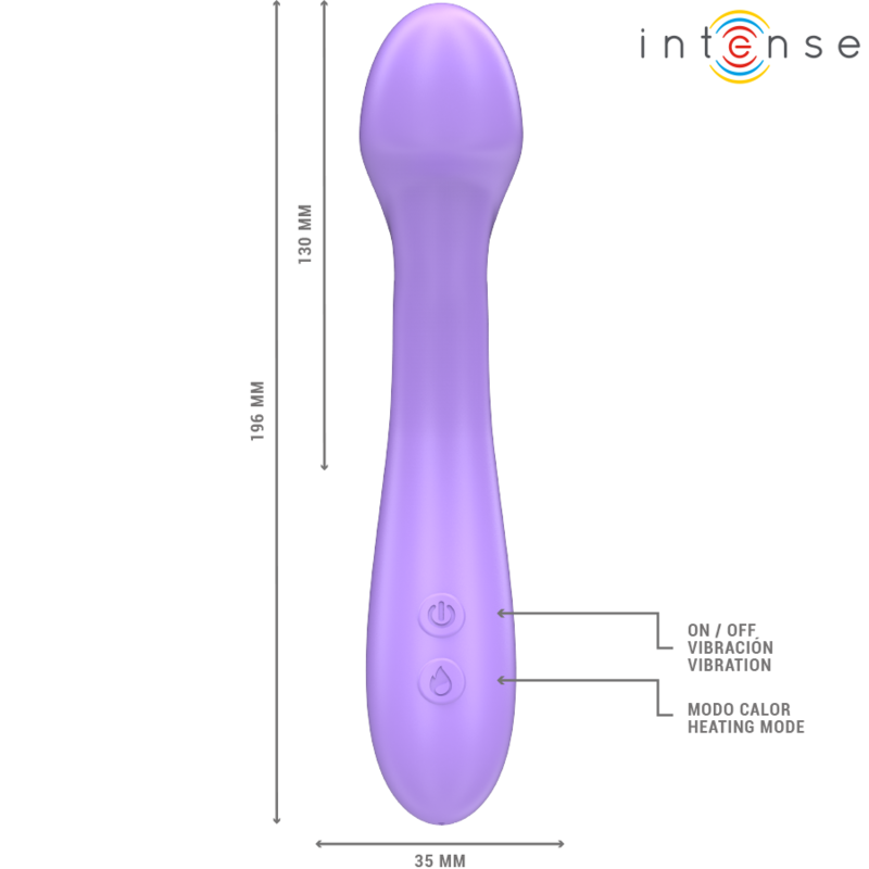 INTENSE - BECKY VIBRADOR 19 CM CALENTABLE 7 VIBRACIONES MORADO - Imagen 6