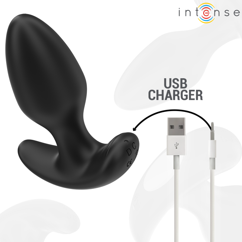 INTENSE - JOEY PLUG ANAL 10 VIBRACIONES NEGRO CONTROL REMOTO - Imagen 6