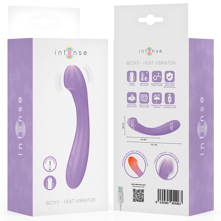 INTENSE - BECKY VIBRADOR 19 CM CALENTABLE 7 VIBRACIONES MORADO - Imagen 8