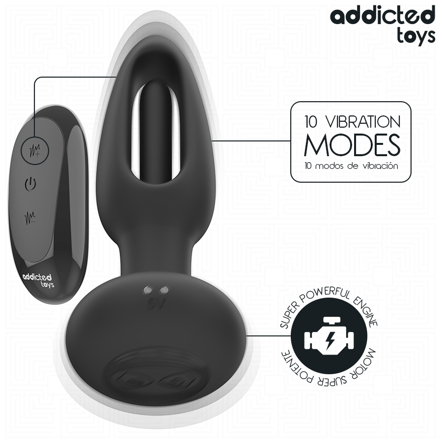 ADDICTED TOYS - PLUG ANAL CON LENGUA VIBRADORA Y CONTROL REMOTO - Imagen 6