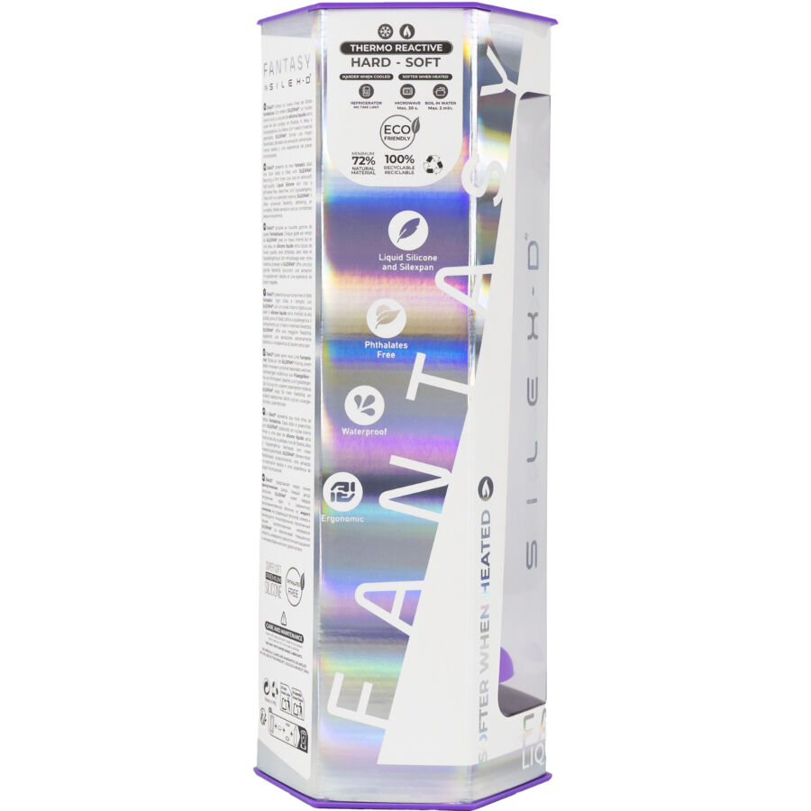 SILEXD - DREAMY DILDO FANTASY SILICONA LIQUIDA TERMOREACTIVO VIOLETA 18.5 CM - Imagen 10