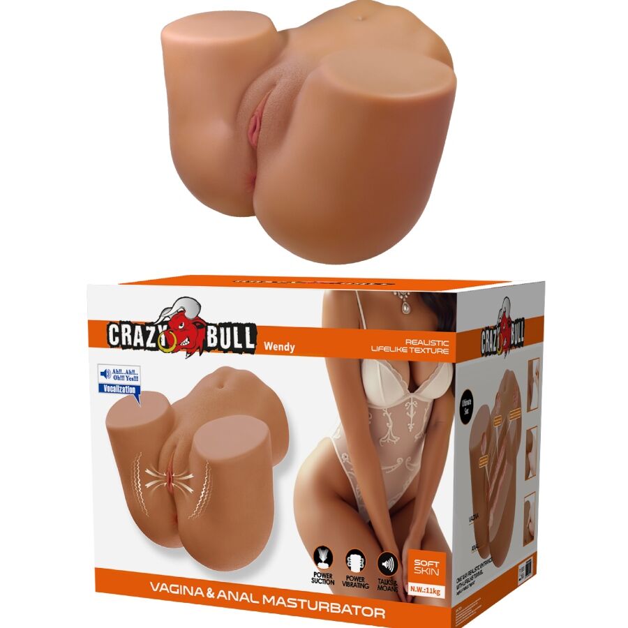 CRAZY BULL - WENDY TRASERO FEMENINO REALISTA VIBRADOR & SUCCIONADOR CON SONIDO 11 KG - Imagen 2