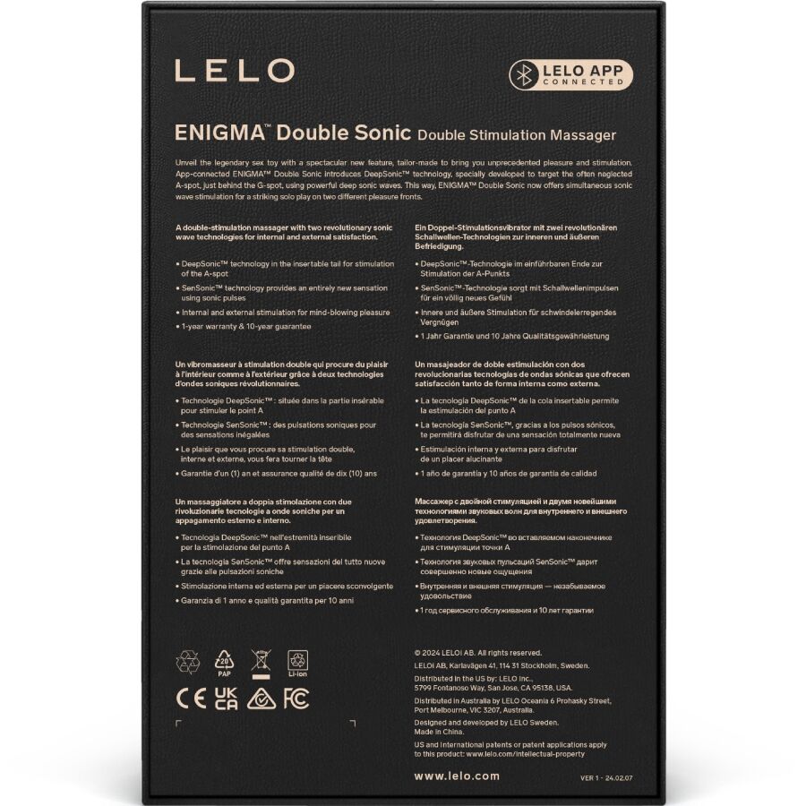 LELO - ENIGMA DOUBLE SONIC VIBRADOR PUNTO G MORADO - Imagen 5