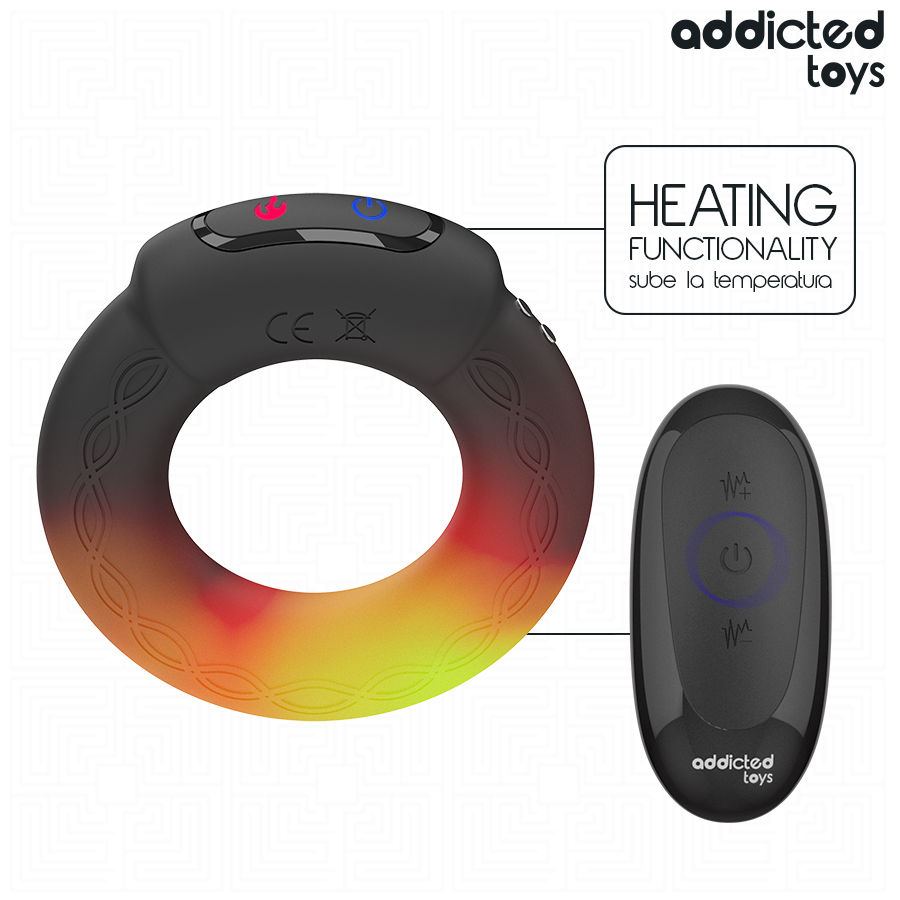ADDICTED TOYS - ANILLO PENE VIBRADOR EFECTO CALOR CONTROL REMOTO - Imagen 2