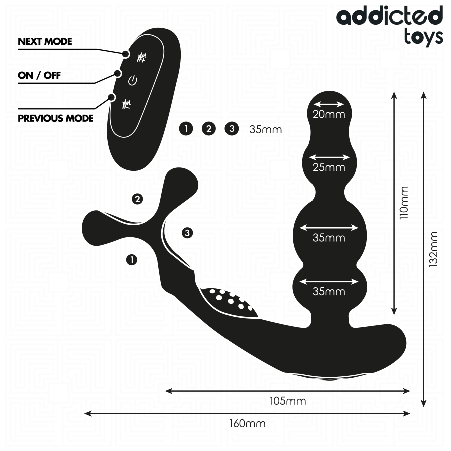 ADDICTED TOYS - MASAJEADOR PROSTÁTICO ROTATORIO CONTROL REMOTO - Imagen 7