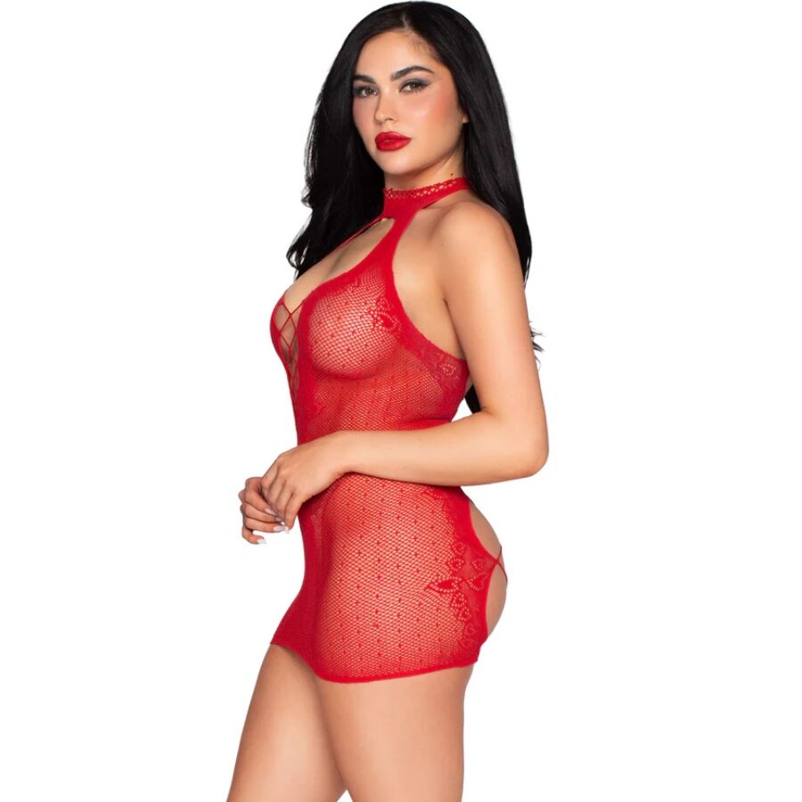 LEG AVENUE - 81675 MINI VESTIDO HALTER ROJO - TALLA ÚNICA - Imagen 2