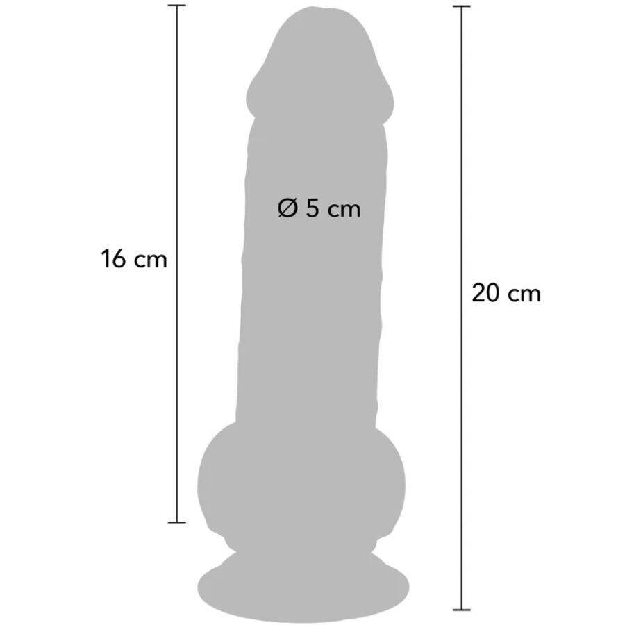 GET REAL - PENE REALÍSTICO DELUXE CON TESTÍCULOS EXTRA GRUESO 20 CM - Imagen 4