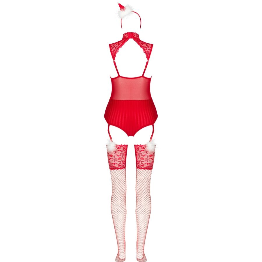 LIVCO CORSETTI FASHION - LIMPID SNOWFLAKES LC 90604 BODY + MEDIAS + DIADEMA NAVIDEÑA S/M - Imagen 4