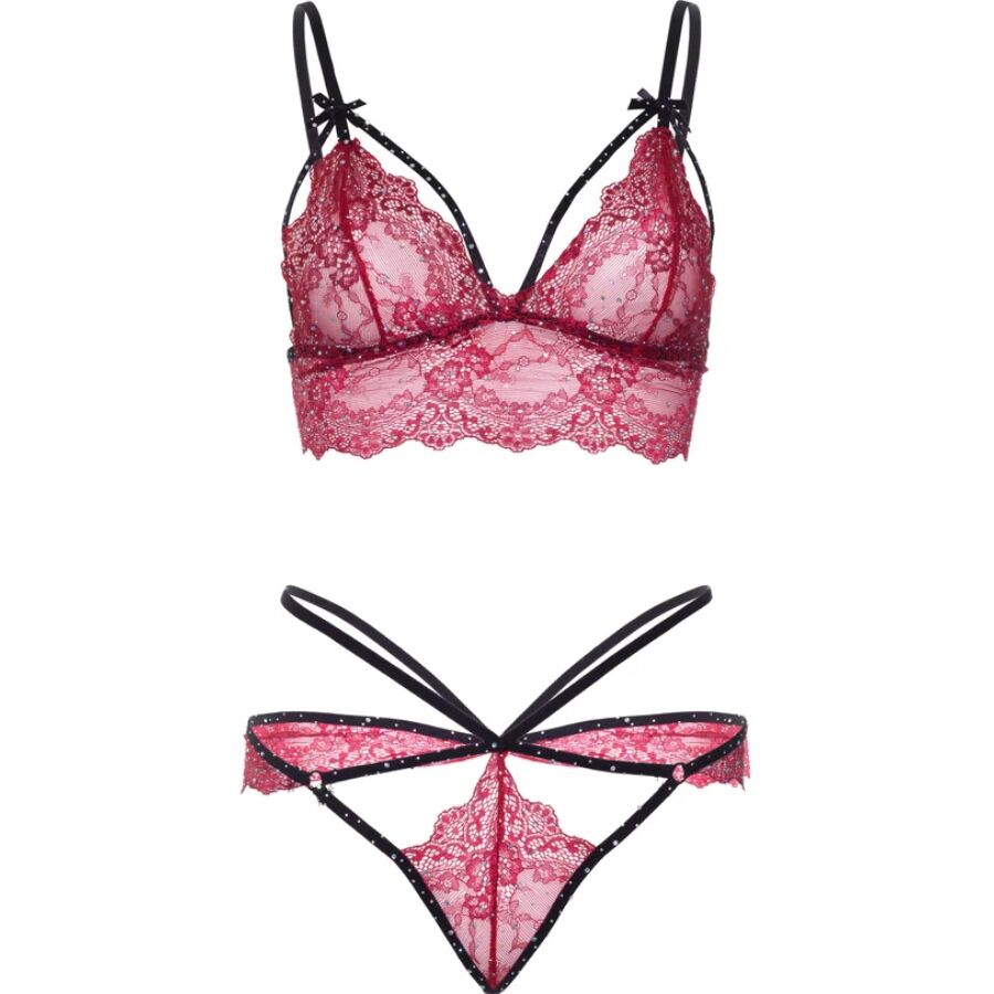 LEG AVENUE - 81623 SET SUJETADOR + TANGA BURDEOS TALLA L - Imagen 5