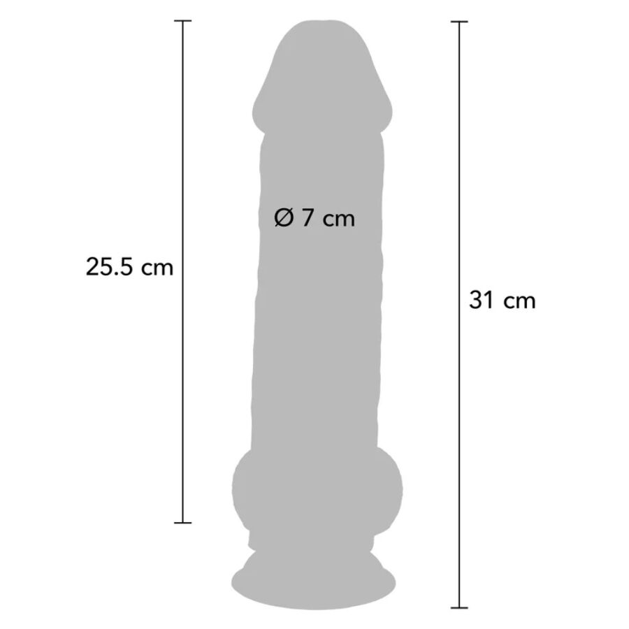 GET REAL - PENE REALÍSTICO DELUXE CON TESTÍCULOS EXTRA GRUESO 31 CM - Imagen 4