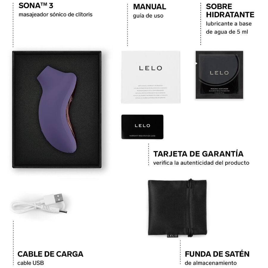 LELO - SONA 3 MASAJEADOR SÓNICO DE CLÍTORIS MORADO - Imagen 5