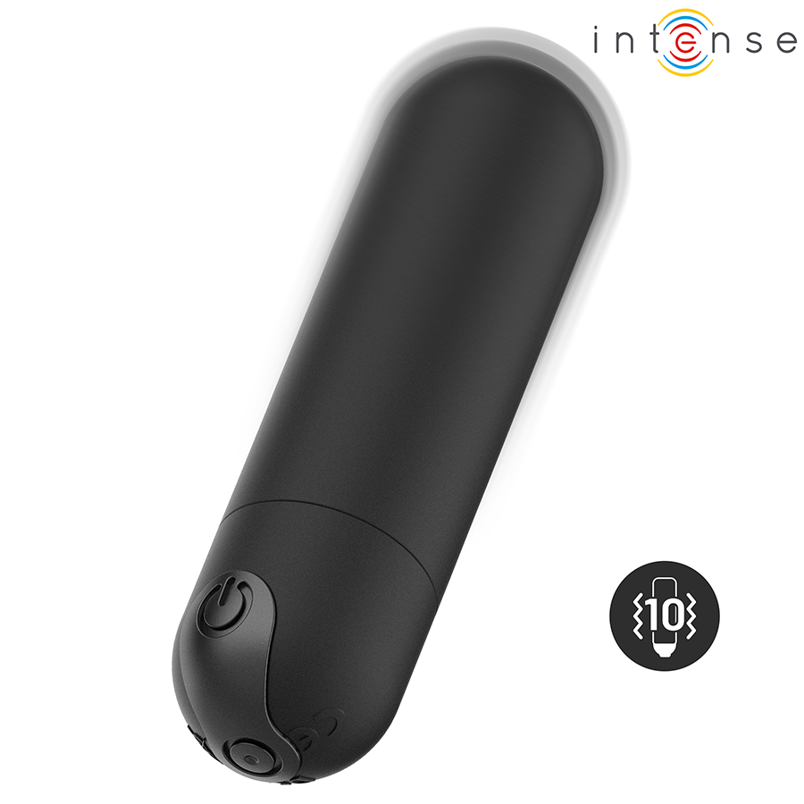 INTENSE - KAREN MINI BALA VIBRADORA 10 MODOS RECARGABLE NEGRO - Imagen 4
