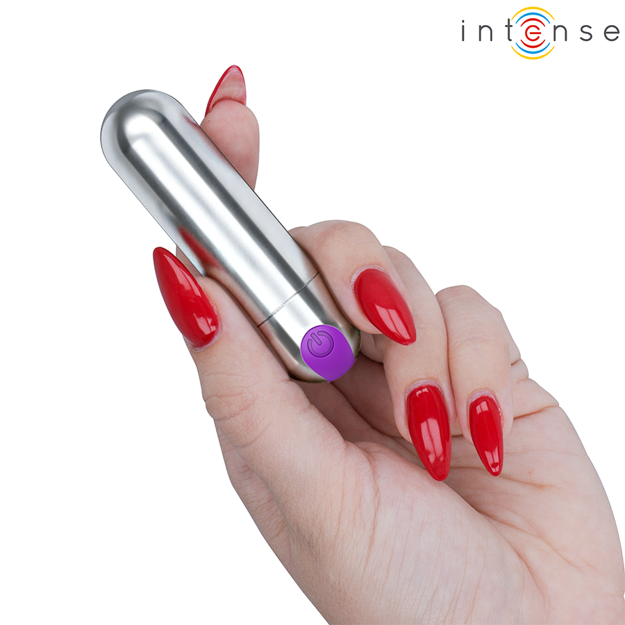 INTENSE - KAREN MINI BALA VIBRADORA 10 MODOS RECARGABLE PLATEADO - Imagen 3