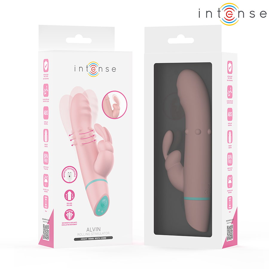 INTENSE - ALVIN ESTIMULADOR RABBIT & VIBRADOR ROLLING + OSCILANTE - Imagen 4