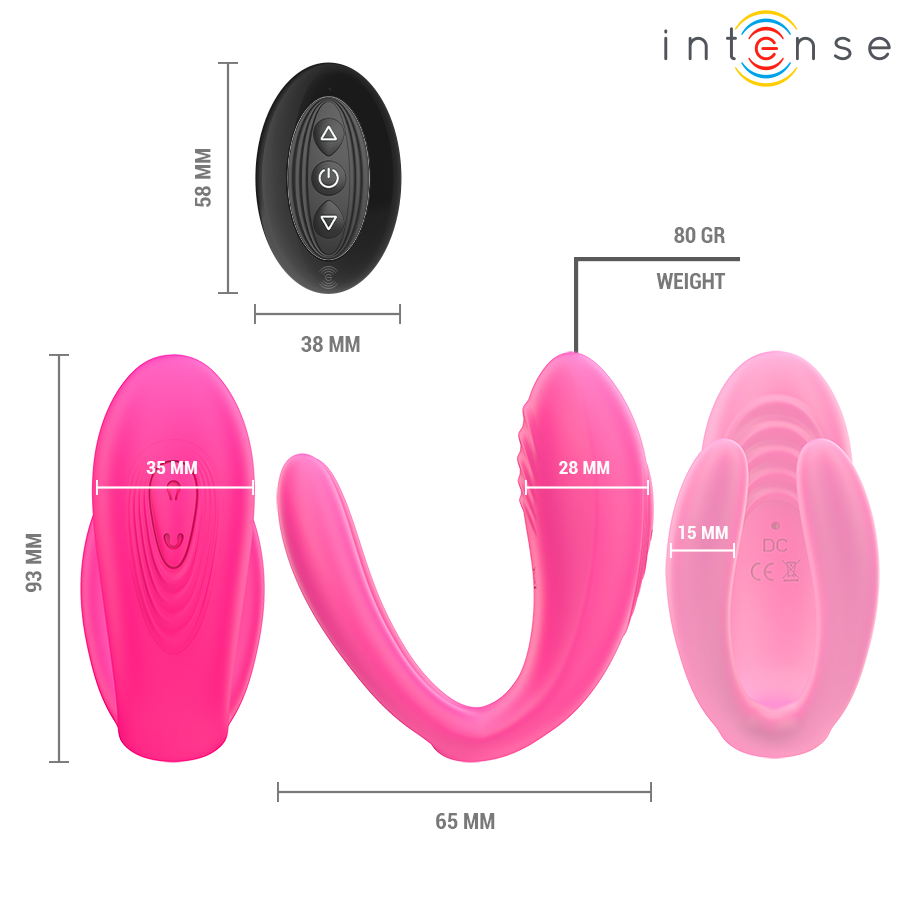 INTENSE - JULIA VIBRADOR & ESTIMULADOR DE PINZAS CONTROL REMOTO - Imagen 10
