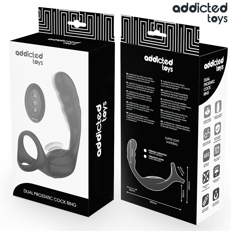 ADDICTED TOYS - ANILLO DOBLE VIBRADOR PROSTÁTICO CONTROL REMOTO - Imagen 4