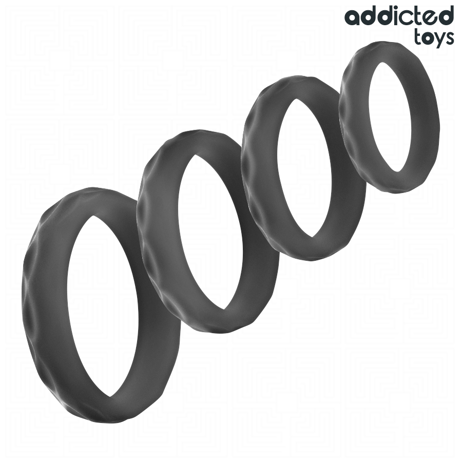 ADDICTED TOYS - SET ANILLOS PENE TEXTURIZADOS 4 TAMAÑOS - Imagen 6