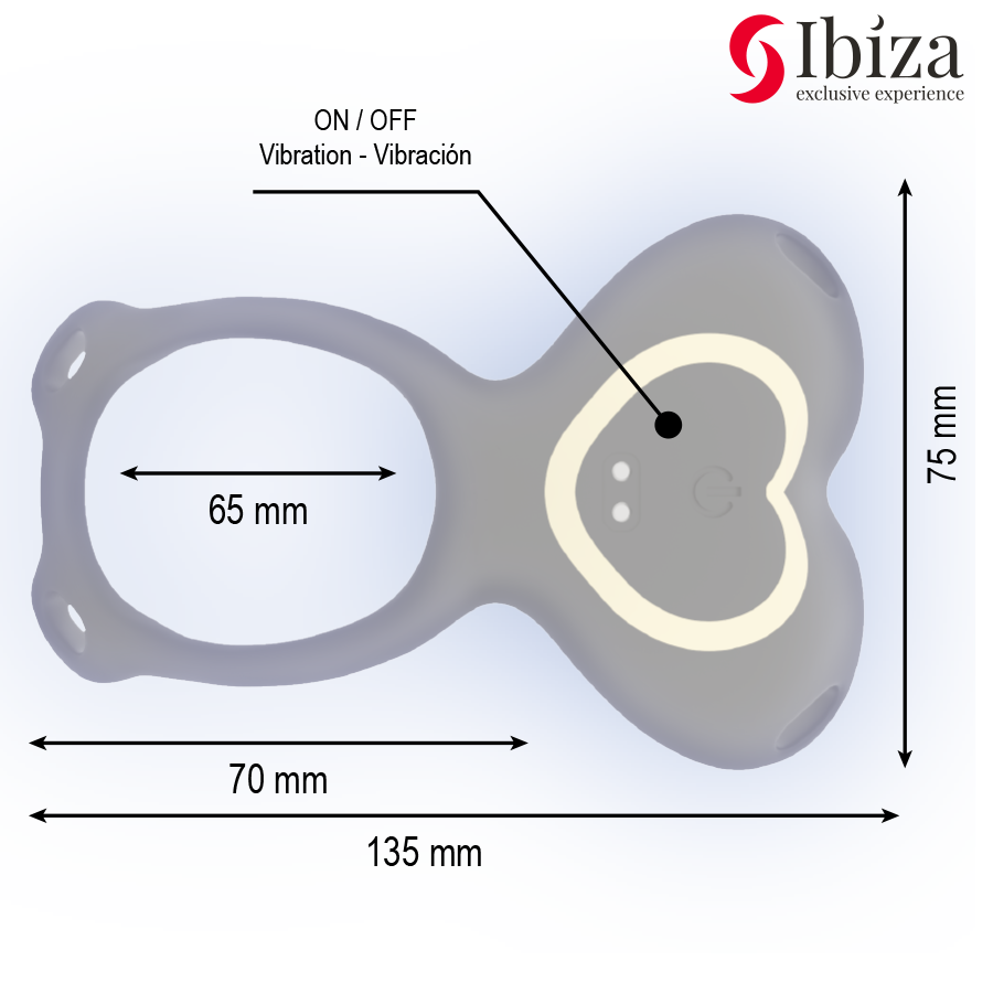 IBIZA - VIBRADOR PARA PAREJAS FORMA DE BRAGUITA CORAZÓN CONTROL REMOTO - Imagen 5