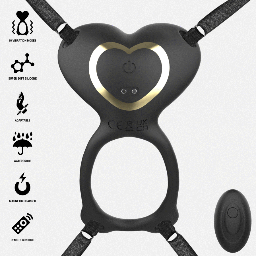 IBIZA - VIBRADOR PARA PAREJAS FORMA DE BRAGUITA CORAZÓN CONTROL REMOTO - Imagen 2