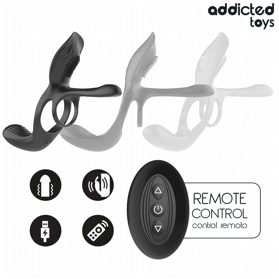 ADDICTED TOYS - ANILLO DOBLE PARA EL PENE CON ESTIMULADOR DE CLÍTORIS - Imagen 4