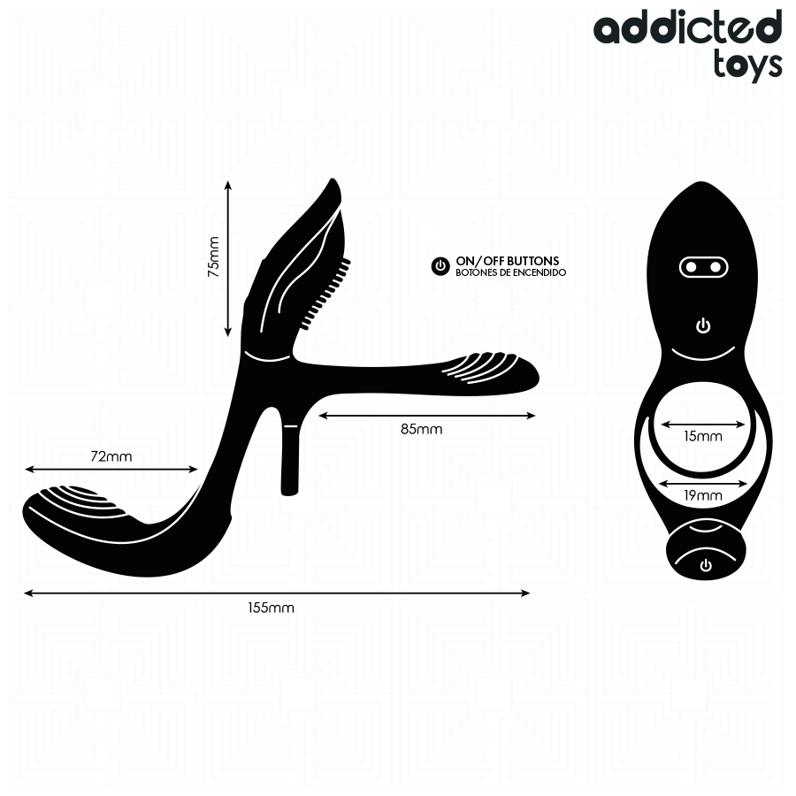 ADDICTED TOYS - ANILLO DOBLE PARA EL PENE CON ESTIMULADOR DE CLÍTORIS - Imagen 5