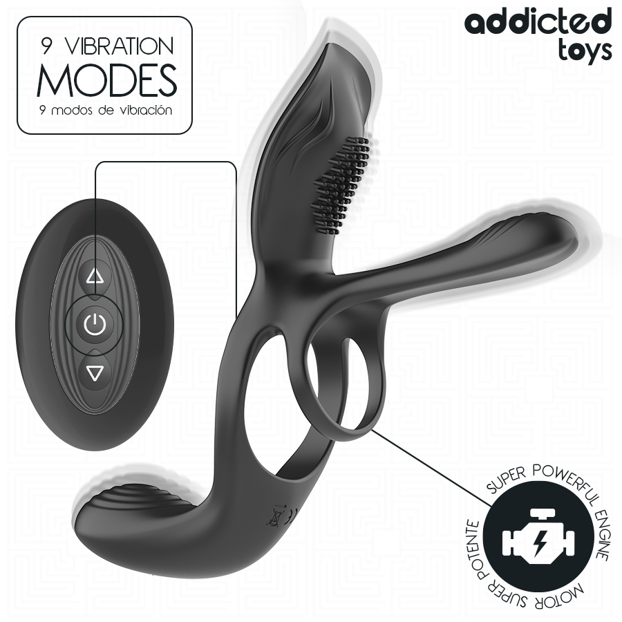 ADDICTED TOYS - ANILLO DOBLE PARA EL PENE CON ESTIMULADOR DE CLÍTORIS - Imagen 2