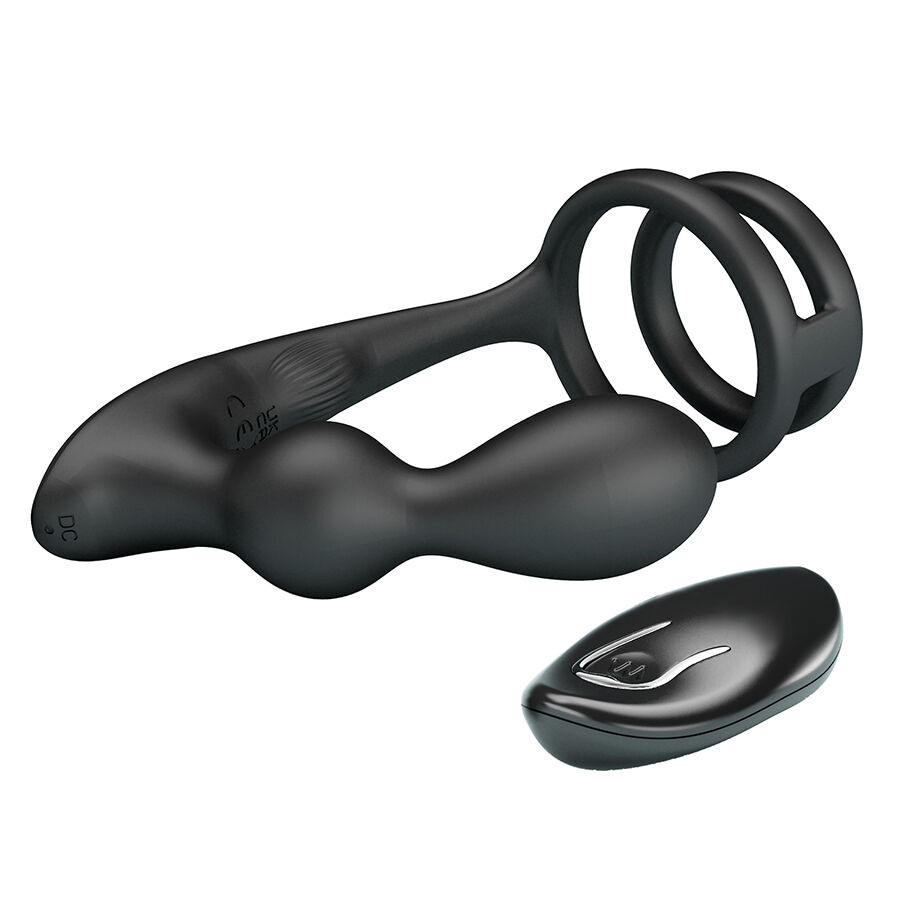 MR PLAY - ANILLO PARA PENE CON PLUG ANAL CON VIBRACIÓN CONTROL REMOTO - Imagen 2