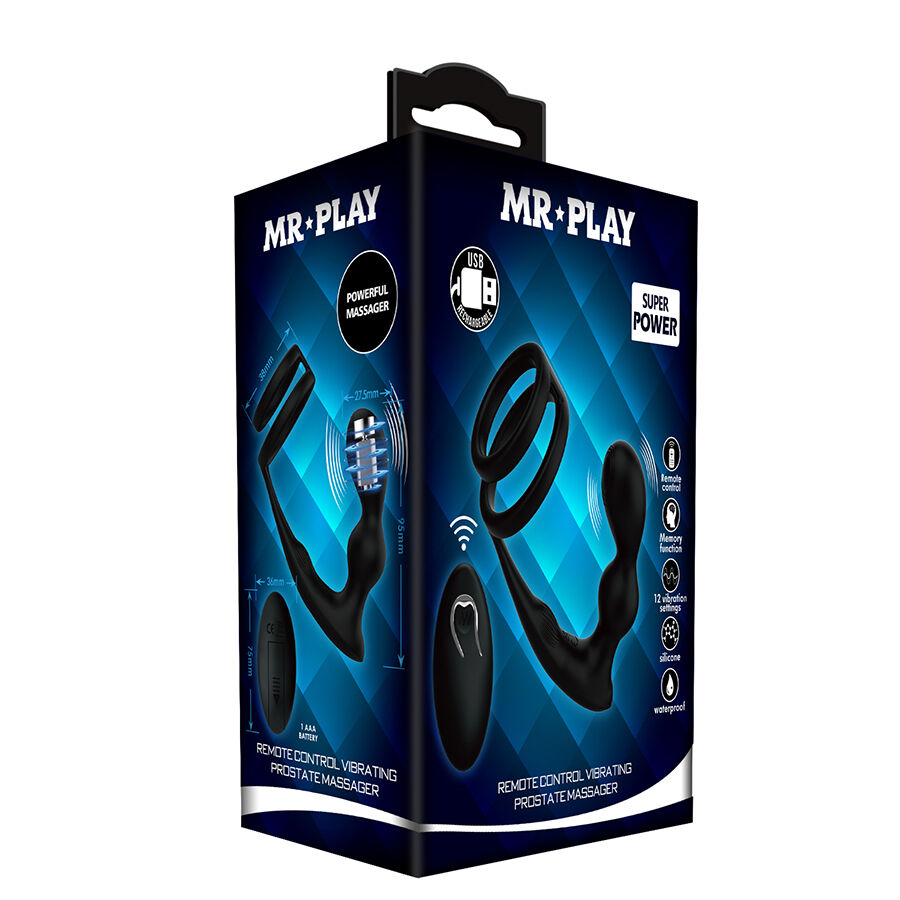 MR PLAY - ANILLO PARA PENE CON PLUG ANAL CON VIBRACIÓN CONTROL REMOTO - Imagen 8