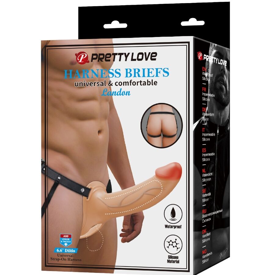 PRETTY LOVE - LANDON STRAP-ON CON VIBRACIÓN CLARO - Imagen 9