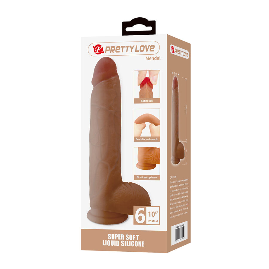 PRETTY LOVE - MENDEL DILDO REALÍSTICO CON VENTOSA 25.5 CM -Ø- 5.6 CM - Imagen 8