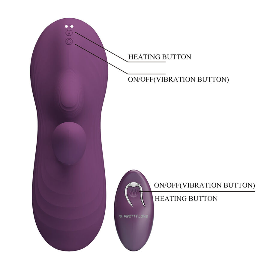PRETTY LOVE - LUKA SIT-DOWN VIBRADOR CON EFECTO CALOR Y CONTROL REMOTO - Imagen 8