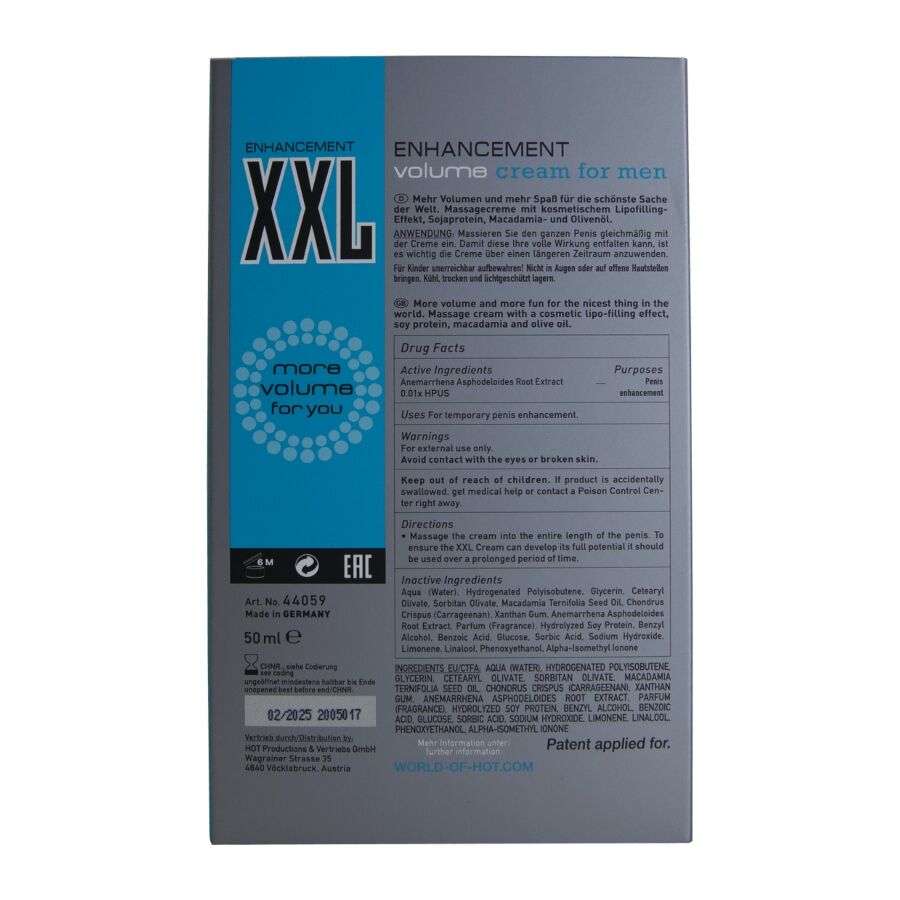 HOT - CREMA POTENCIADORA XXL PARA HOMBRE 50 ML - Imagen 4